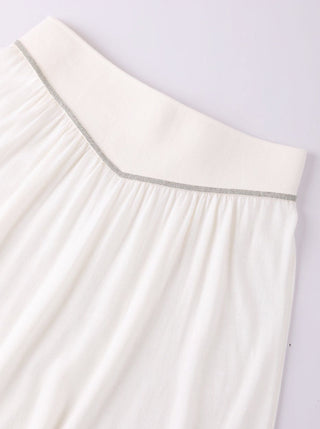 Wool Midi Skirt with Beaded Chain