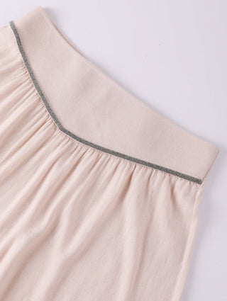Wool Midi Skirt with Beaded Chain