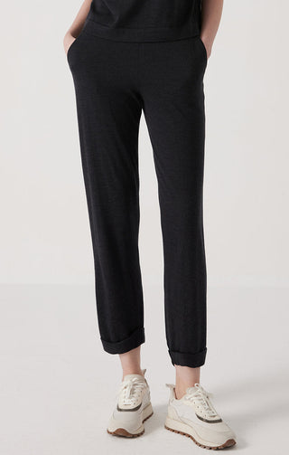 Women's Knitted Wool Silk Straight-Leg Casual Pants