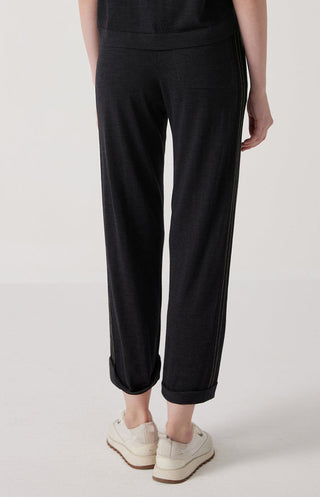 Women's Knitted Wool Silk Straight-Leg Casual Pants