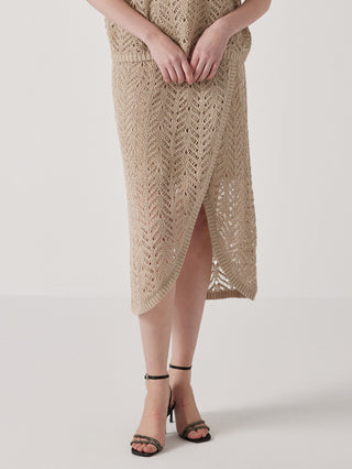 Women's translucent half-bleached linen skirt