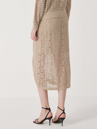 Women's translucent half-bleached linen skirt