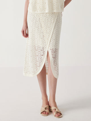 Women's translucent half-bleached linen skirt