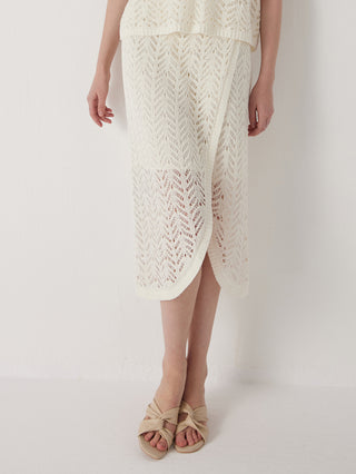 Women's translucent half-bleached linen skirt