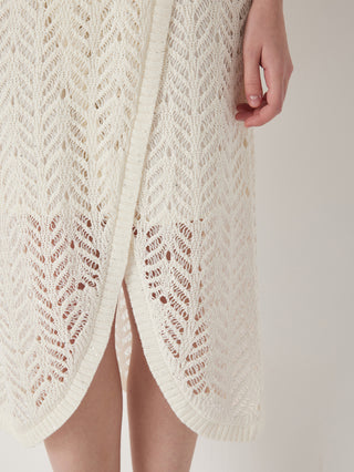 Women's translucent half-bleached linen skirt