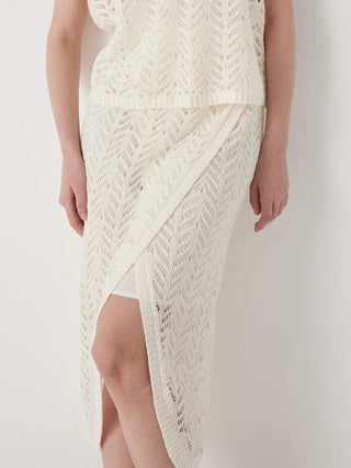 Women's translucent half-bleached linen skirt