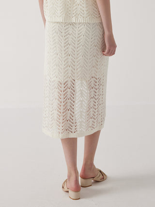 Women's translucent half-bleached linen skirt
