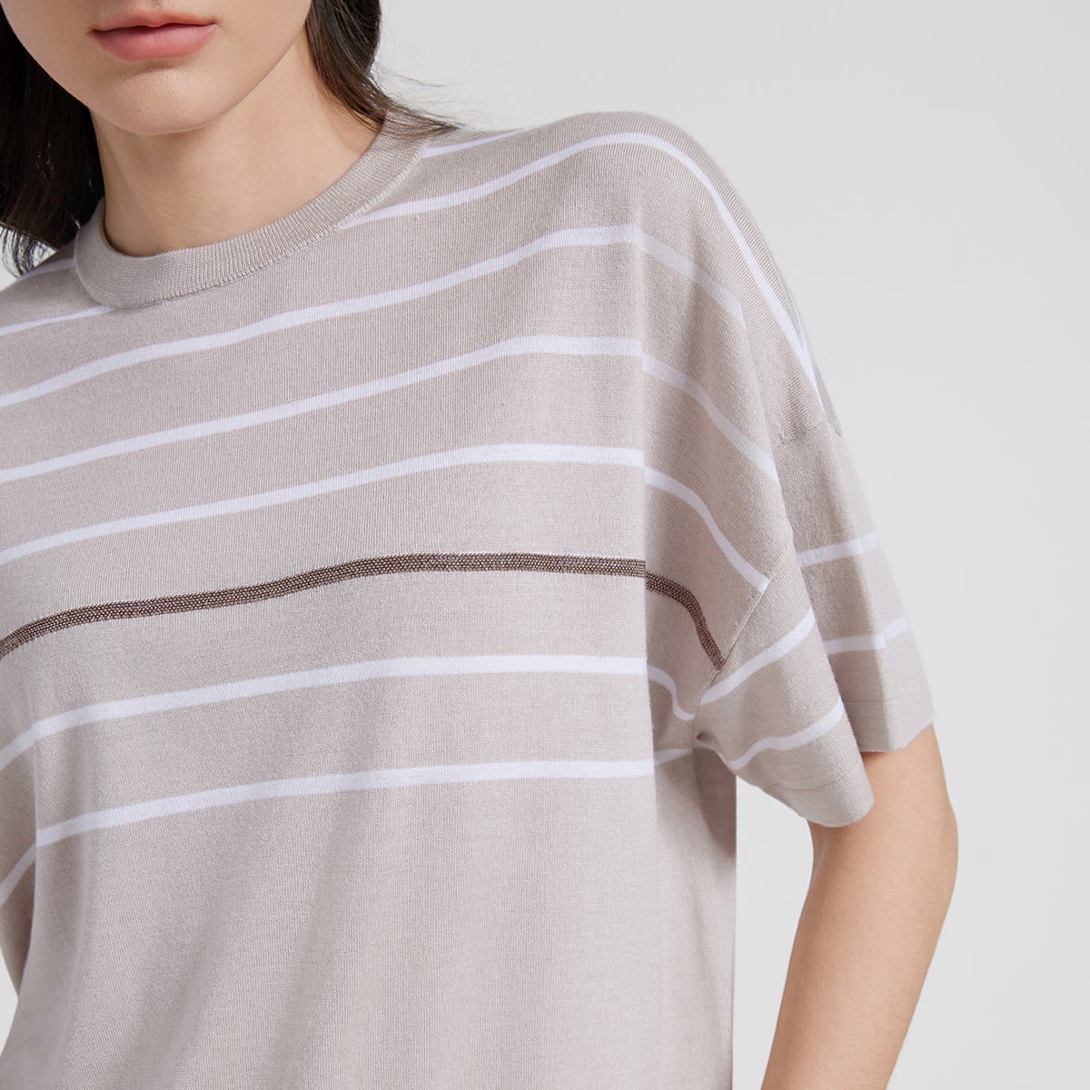 2025 Women's silk wool striped top BC1139