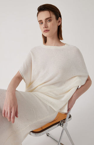 Women's Linen Bat-Sleeve Pullover