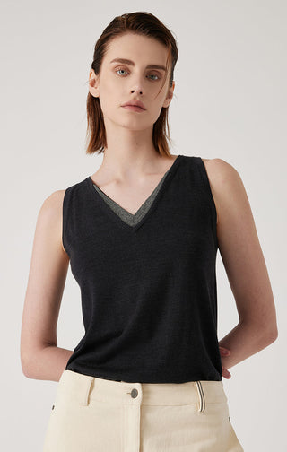 Women's Wool Silk Knit Layered Vest