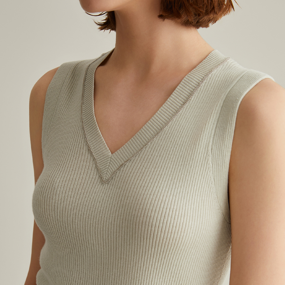 Women's Clothing Merino Wool Silk Knit Vest