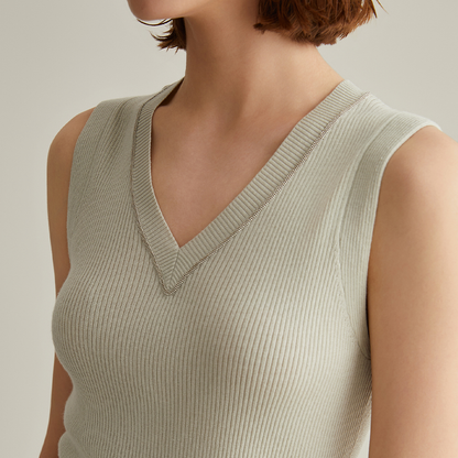 Women's Clothing Merino Wool Silk Knit Vest