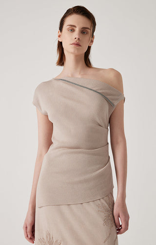 Women's woolen silk rotator cuff top