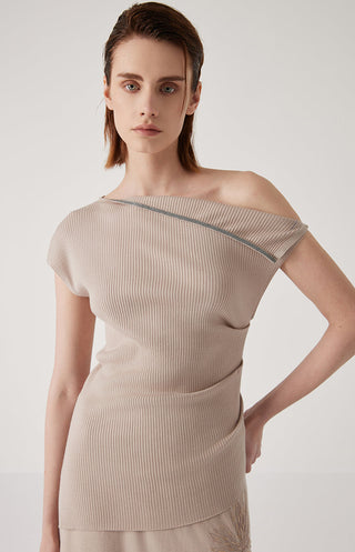 Women's woolen silk rotator cuff top