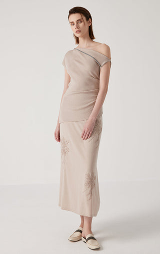 Women's woolen silk rotator cuff top