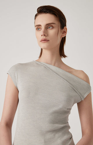 Women's woolen silk rotator cuff top