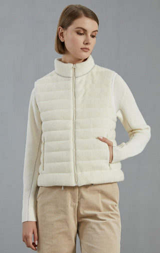 White Goose Down Women’s Quilted Wool Vest