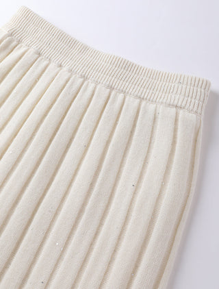 Cashmere fine sequin Ribbed Knit Skirt - serathinan 