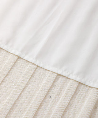 Cashmere fine sequin Ribbed Knit Skirt - serathinan 