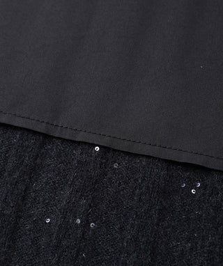 Cashmere fine sequin Ribbed Knit Skirt - serathinan 