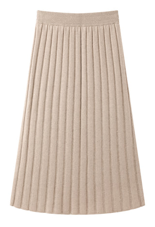 Cashmere fine sequin Ribbed Knit Skirt - serathinan 