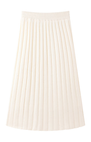 Cashmere fine sequin Ribbed Knit Skirt - serathinan 