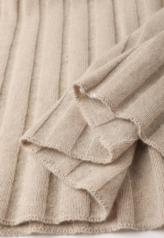 Cashmere fine sequin Ribbed Knit Skirt - serathinan 