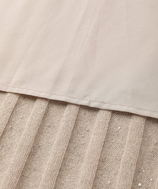 Cashmere fine sequin Ribbed Knit Skirt - serathinan 