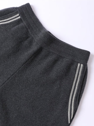 Wool Knit Trousers with Beaded Chain
