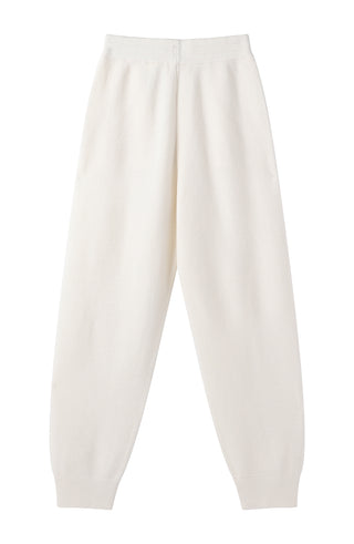 Wool Knit Trousers with Beaded Chain