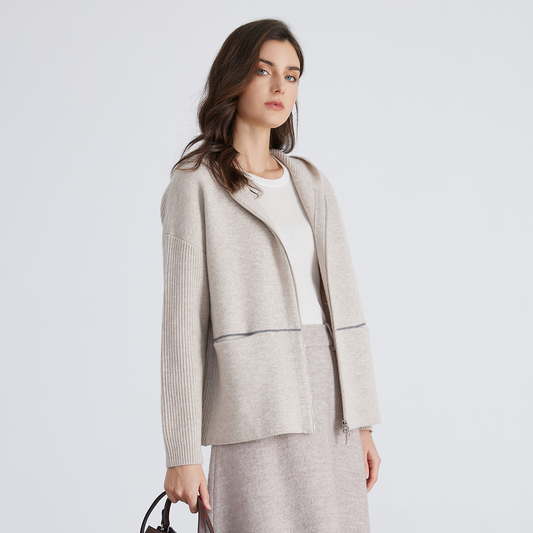 Women's wool Casual Hooded Coat