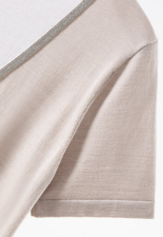 Wool and Silk Blend  Layered Knit Tee