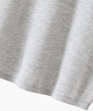 Linen-Silk Blend  Knit Top with Silver Trim