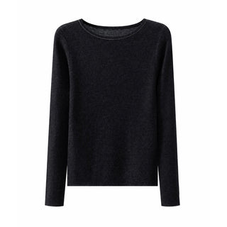 Crew Neck Ribbed Wool Knit Top