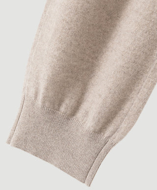 Cashmere Cargo Jogger Pants – Taupe – ribbed cuff detail