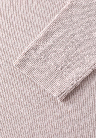 Wool Women's V-Neck Half Sleeve Ribbed Top