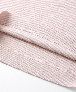 Wool Women's V-Neck Half Sleeve Ribbed Top