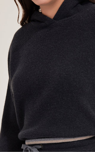 Wool Knit Hooded With Layered-Cuff - serathinan 