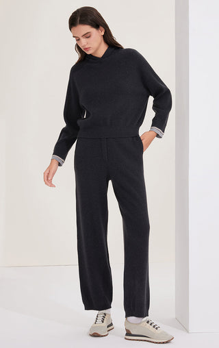 Wool Knit Hooded With Layered-Cuff - serathinan 