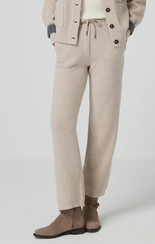 Pure Wool Ribbed Knit Pants