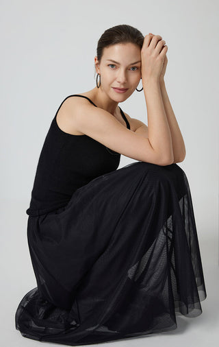 Cashmere Layered Tulle Skirt - serathinan 