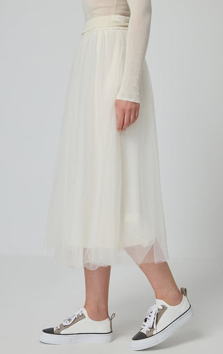 Cashmere Layered Tulle Skirt - serathinan 