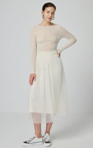 Cashmere Layered Tulle Skirt - serathinan 