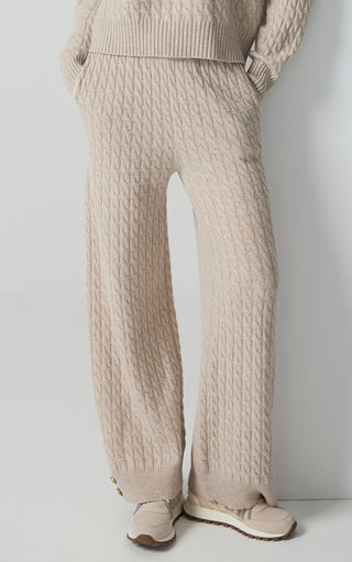 Wool Cable Knit Pants