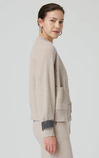 Wool V-Neck Button Cardigan - serathinan 