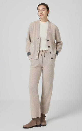 Wool V-Neck Button Cardigan - serathinan 