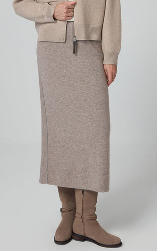 Women Cashmere-Wool Blend Knit Skirt