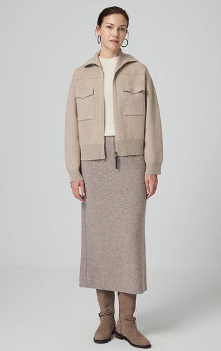 Cashmere-Wool Blend Knit Skirt - serathinan 