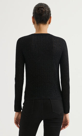 Wool-Blend Ribbed Crew-Neck Cardigan