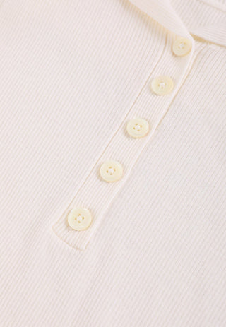 Wool Polo Knit with Beaded Details